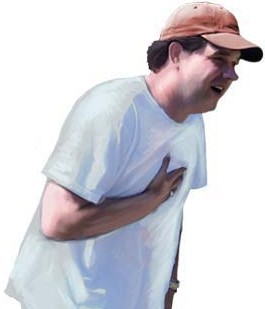 Picture of a man having an asthma attack